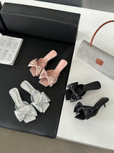 LBSFY  -   Design Women Sandals Slides Slippers Black Pink Silver Summer Outside Mules Shoes Thin Mid Heels Party Pumps Casual Dress 39